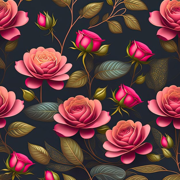 Floral background with rose flowers