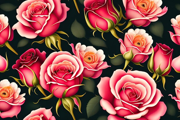 Floral background with rose flowers