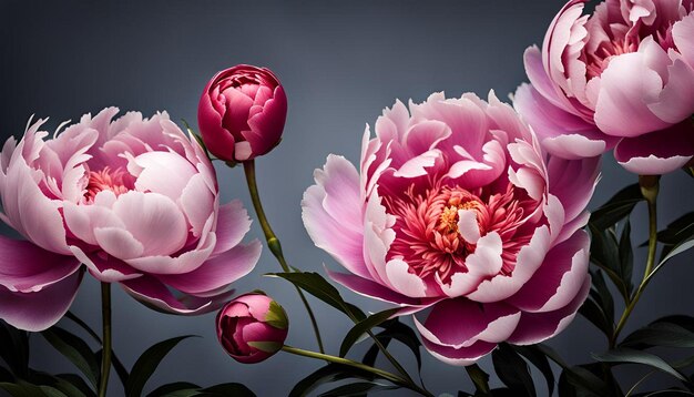 Floral blooming peony wallpaper