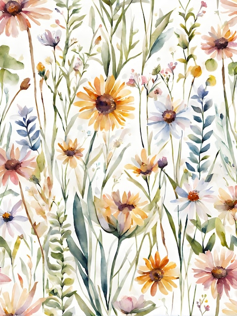 floral boho watercolor art