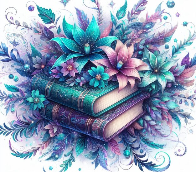 Floral Books background