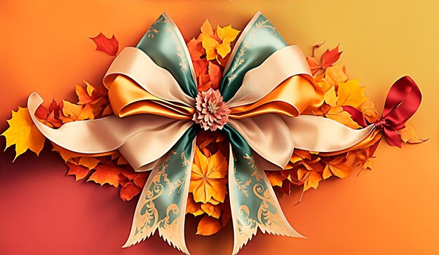 Floral bow autumn decoration