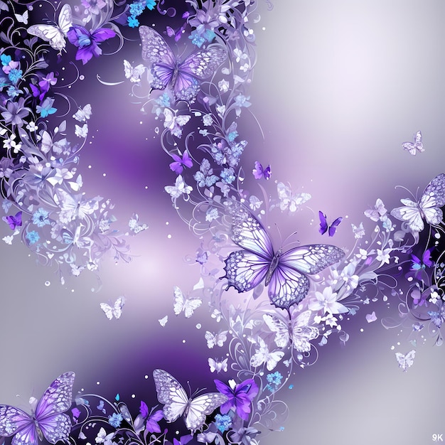 floral butterfly purple realistic background wallpaper photo