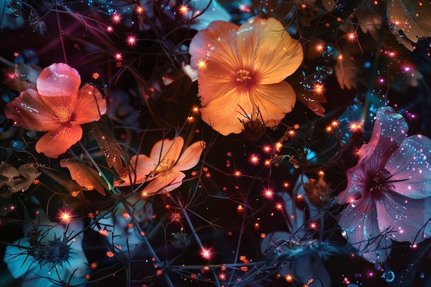 Floral constellations aglow ar generative ai