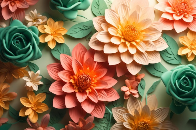 Floral craft paper Generate Ai