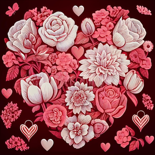 Floral decoration background for valentine