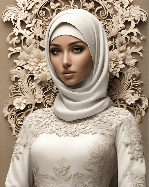 Floral design Hijab fashion