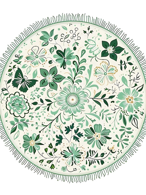 Photo a floral design is displayed in a green and white background