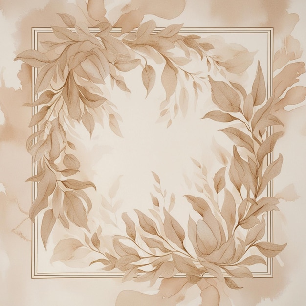 Photo a floral design is shown on a beige background