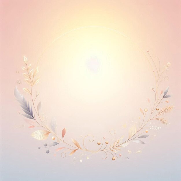 a floral design with a sun in the background