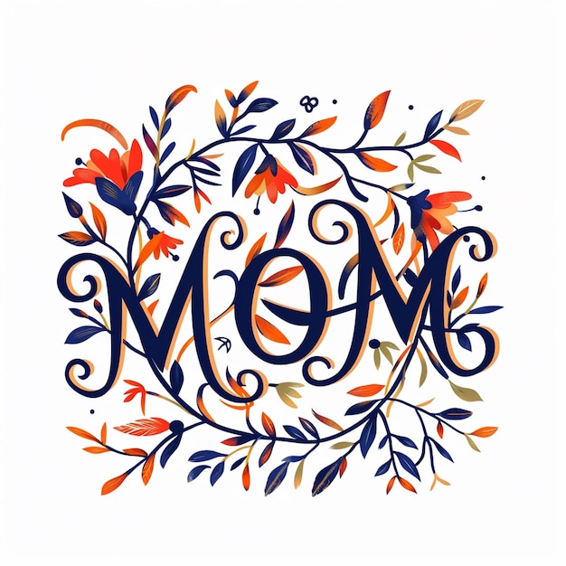 Photo a floral display with the word mom on it