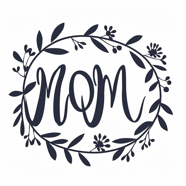 Photo a floral display with the word mom on it