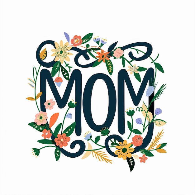 a floral display with the word mom on it