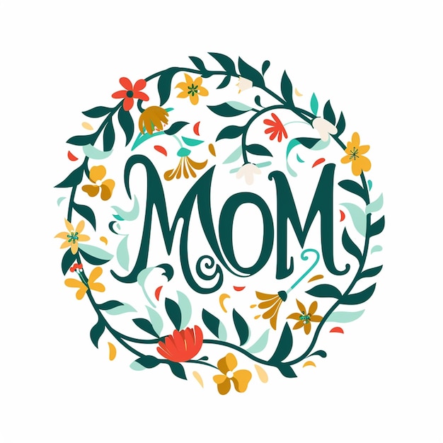 a floral display with the word mom on it