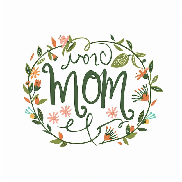 a floral display with the word mom on it