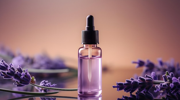 Floral Elixir Skin Care Essential Oil Bottle Mockup