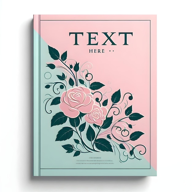 Photo floral flower book cover mockup design template for graphic designers and publishers