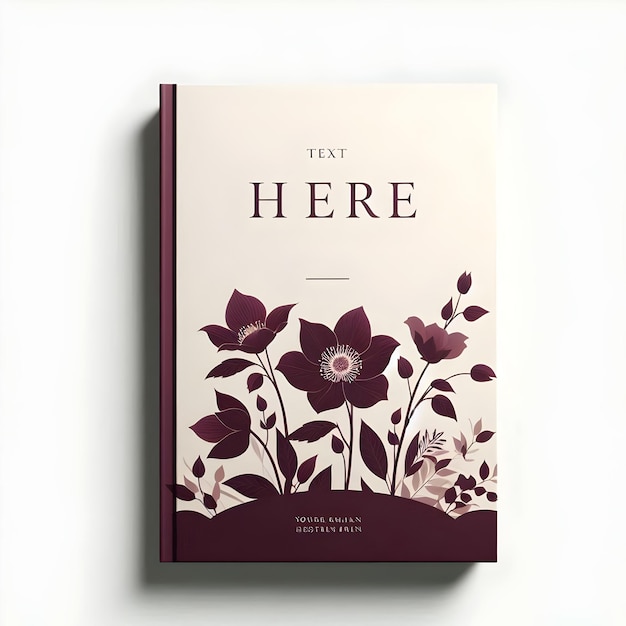 Photo floral flower book cover mockup design template