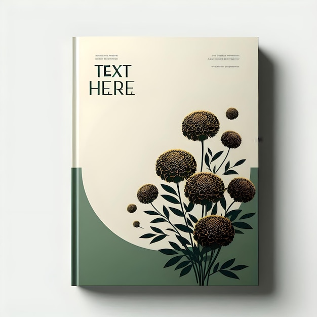 Photo floral flower book cover mockup design template