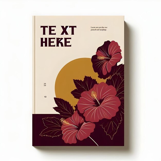 Floral Flower Book Cover Mockup Design Template