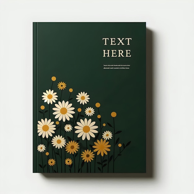 Photo floral flower book cover mockup design