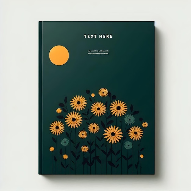 Photo floral flower book cover mockup design