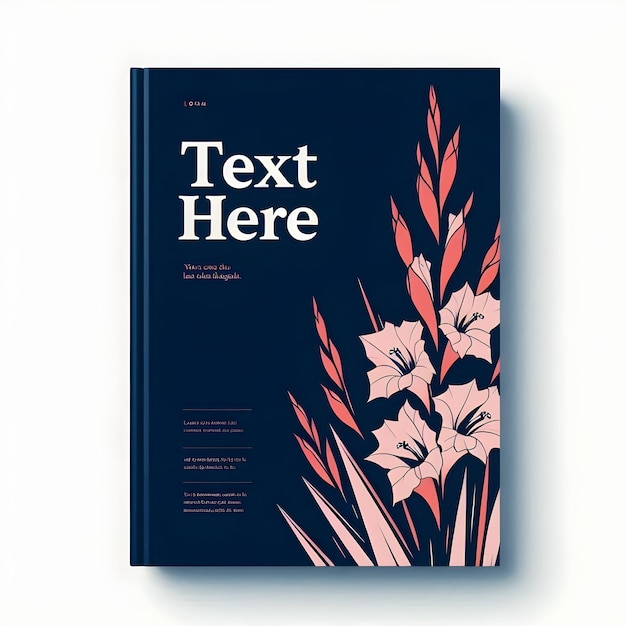 Photo floral flower book cover mockup design