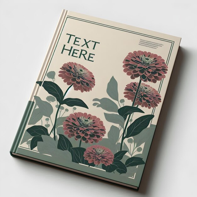 Photo floral flower book cover mockup design