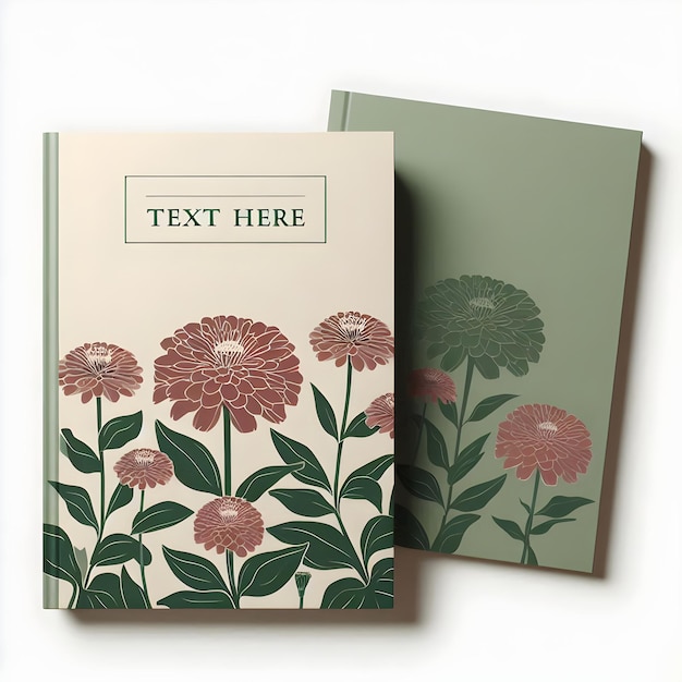 Photo floral flower book cover mockup design