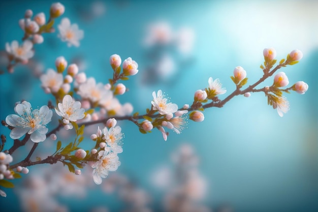 Floral flower spring abstract background of cherry blossom flower in spring