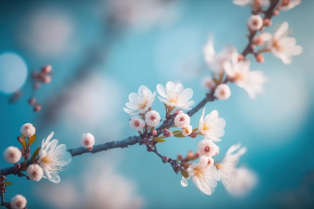 Floral flower spring abstract background of cherry blossom flower in spring