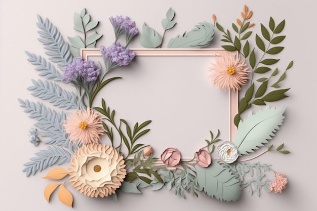 Floral Frame Ai generative