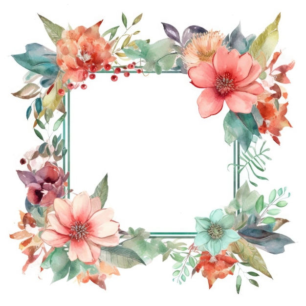 Floral frame generative ai