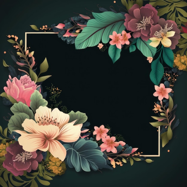 Floral frame Illustration AI GenerativexA