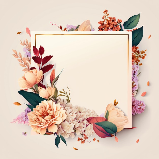 Floral frame Illustration AI GenerativexA