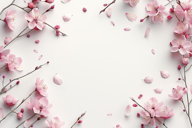 Photo floral frame on white background