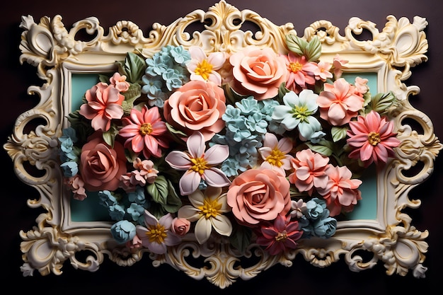 A floral frame with awesome flowers