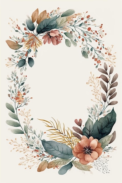 floral frame with flowers