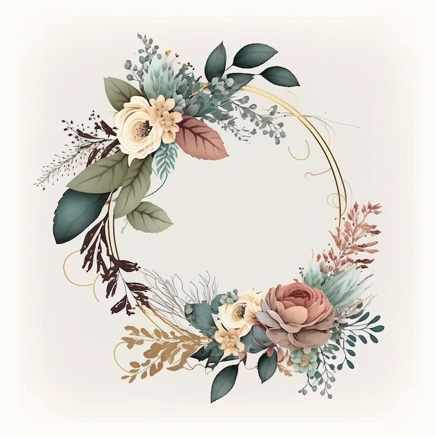 floral frame with flowers