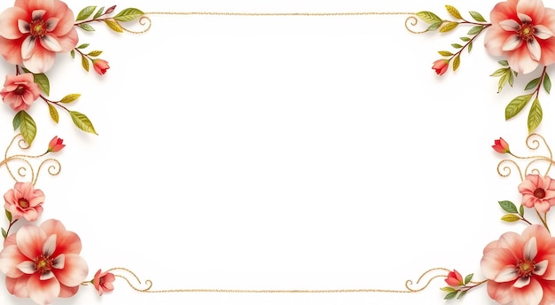 Floral Frame with Gold Twine