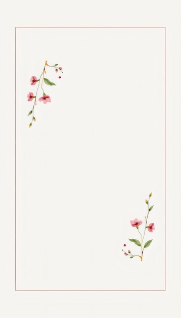 Photo floral frame with pink flowers on white background