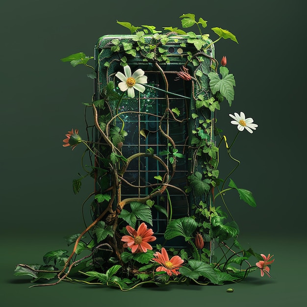 Floral Fusion Phone Embraced by Nature