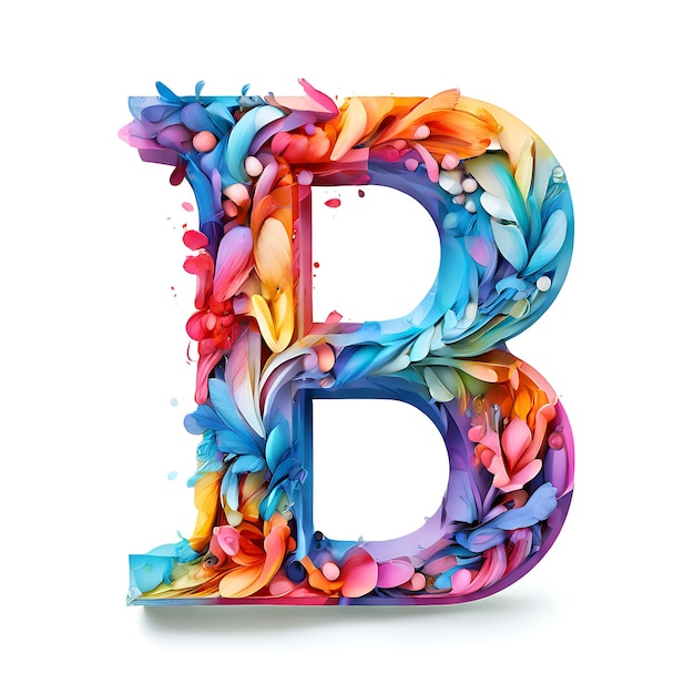 Floral Letter B Colorful and Artistic