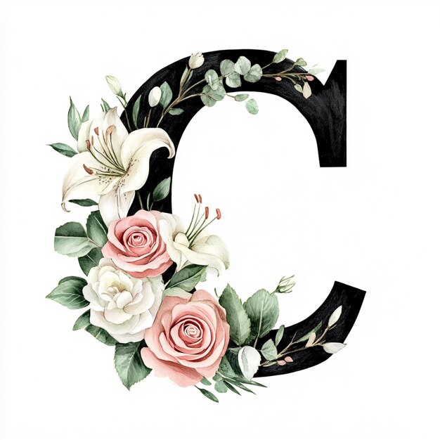 Floral Letter C