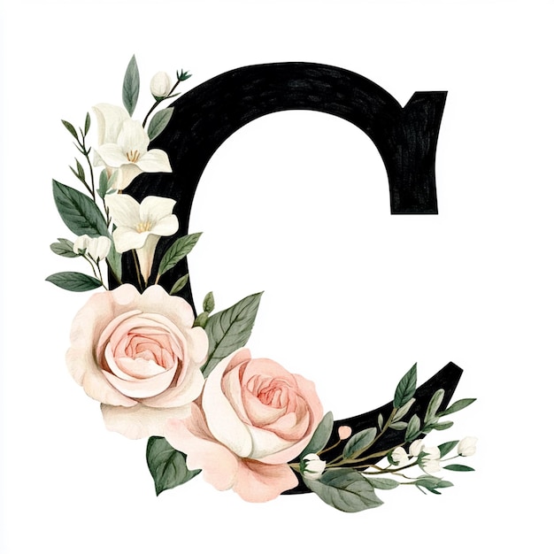 Floral Letter C