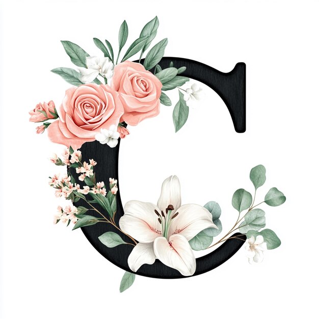 Floral Letter C