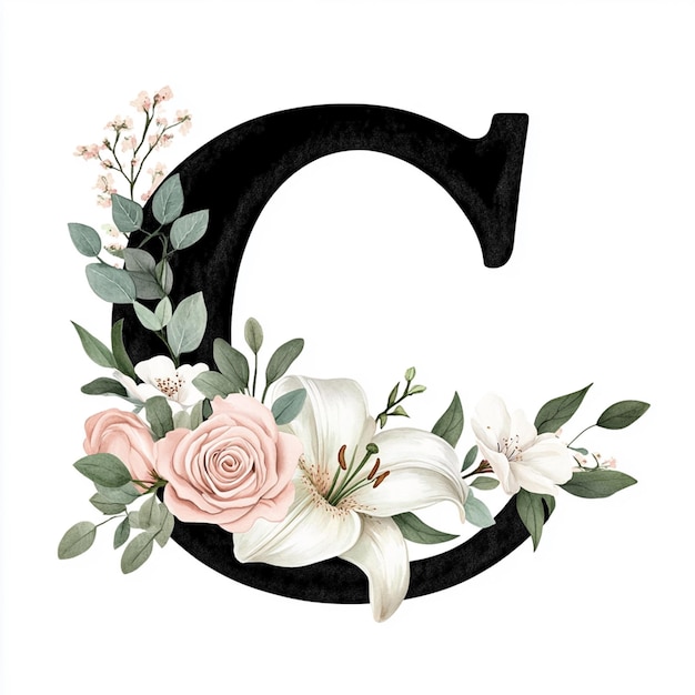 Floral Letter C