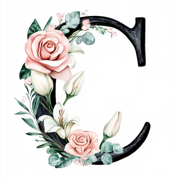 Floral Letter C