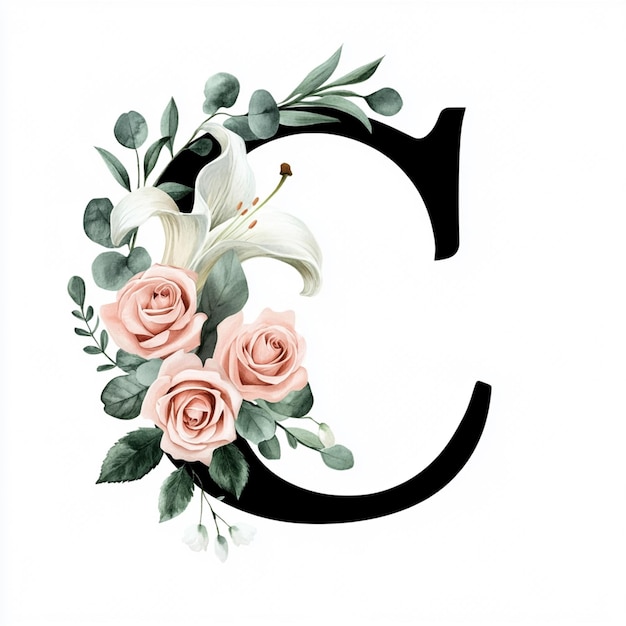 Floral Letter C