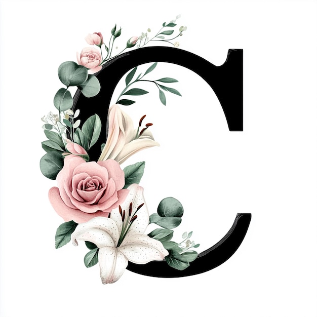 Floral Letter C